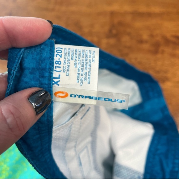 O’rageous boys blue green swim trunks size xl 18-20 - Picture 8 of 8